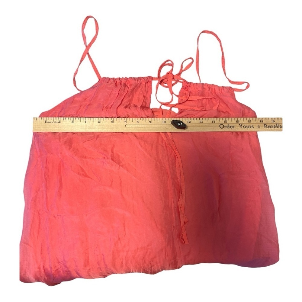 Frnch Wendi Maxi Dress in Coral Silk Blend Made in Italy Size Medium AC1 - Picture 5 of 7